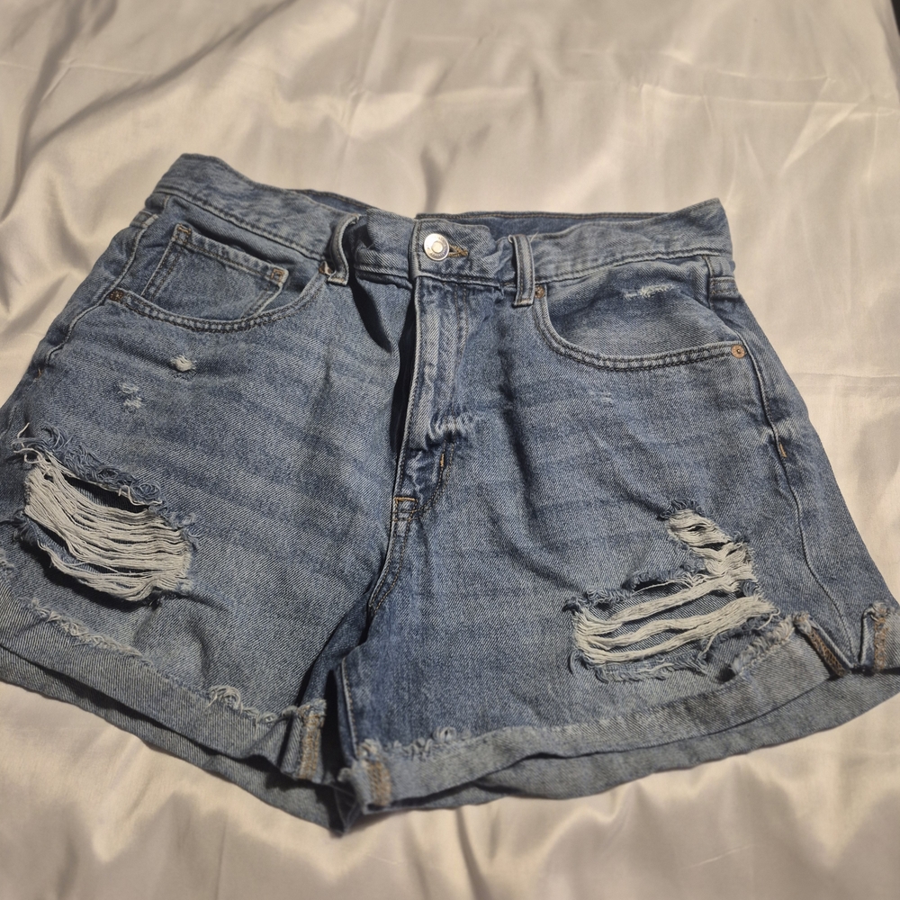 Aeropostale Blue Distressed Jean Shorts Mom Shorts Size 14